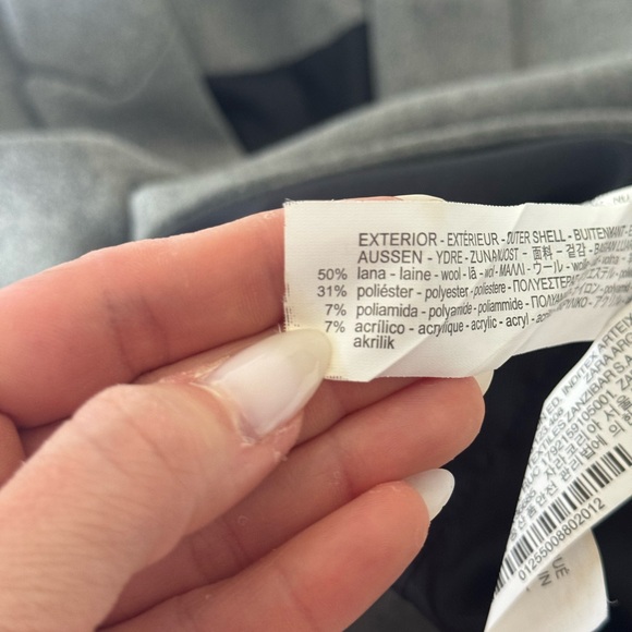 Zara Gray Trench Coat Wool Blend - Picture 7 of 7